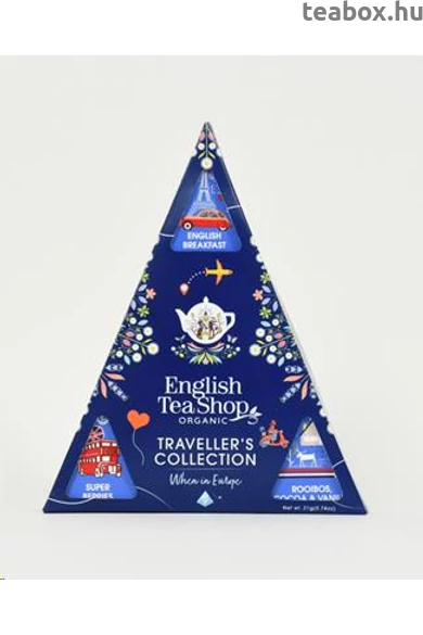 ETS 9 Utazó kollekció - Európa KÉK British bio teaválogatás - 9 db selyempiramis